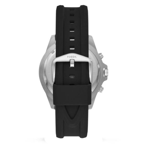 Fossil Garrett Black Silicone Strap Black Dial Chronograph Quartz Watch for Gents - FS5624 - Image 2