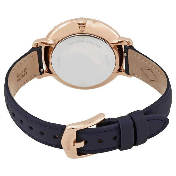 Fossil Jacqueline Blue Leather Strap Blue Dial Quartz Watch for Ladies - ES4673 - Image 4