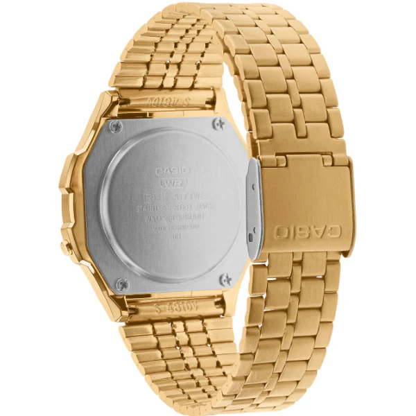 Casio Digital Retro Gold Stainless Steel Gold Dial Quartz Unisex Watch - A-171WEG-9A - Image 2
