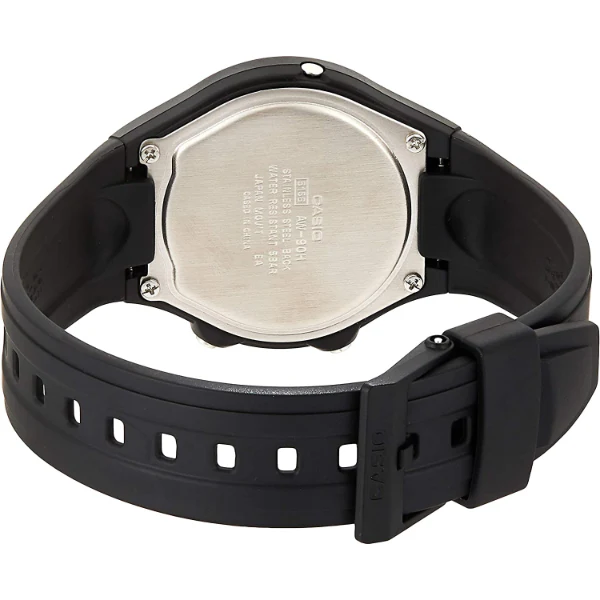 Casio Youth Black Silicone Strap White Dial Quartz Watch for Gents - AW-90H-7BVDF - Image 2