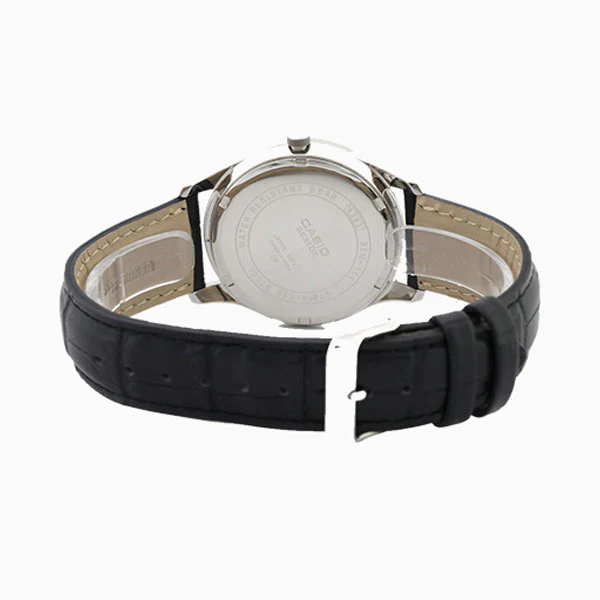 Casio Black Leather Strap White Dial Quartz Watch for Gents - BEM-151L-7AVDF - Image 2