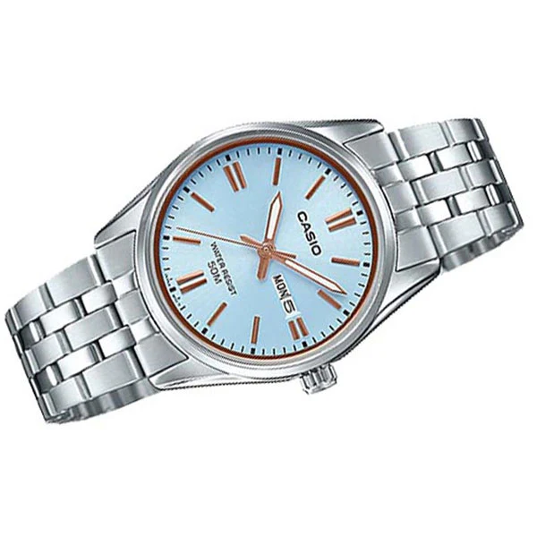Casio Silver Stainless Steel Blue Dial Quartz Unisex Watch - LTP-1335D-2AVDF - Image 2