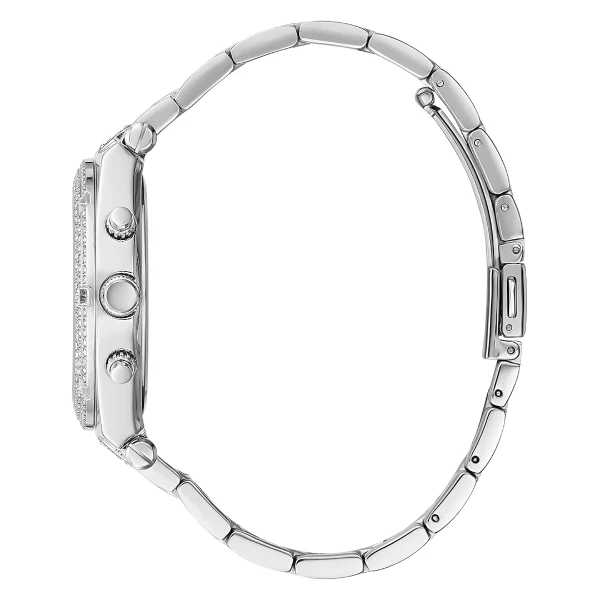 Guess Heiress Silver Stainless Steel White Dial Chronograph Quartz Watch for Ladies - GW0440L1 - Image 2