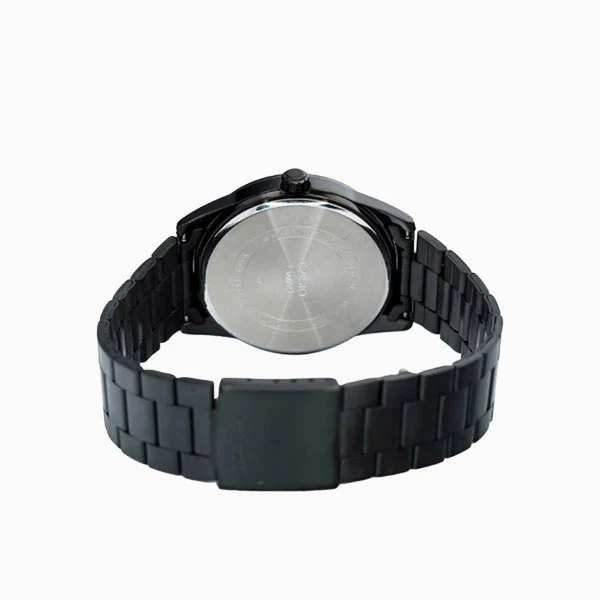 Casio Black Leather Strap Black Dial Quartz Watch for Gents - MTP-VD02B-1E UDF - Image 2