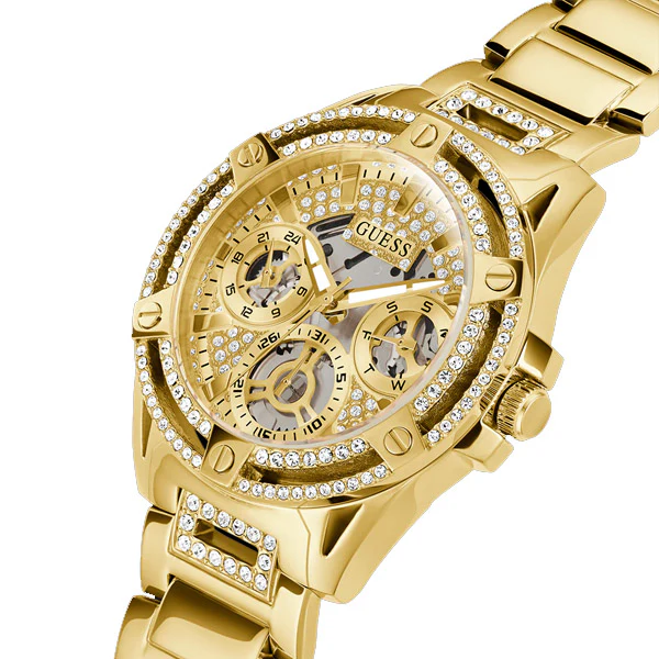 Guess Queen Gold Stainless Steel Gold Dial Quartz Watch for Ladies - GW0464L2 - Image 2