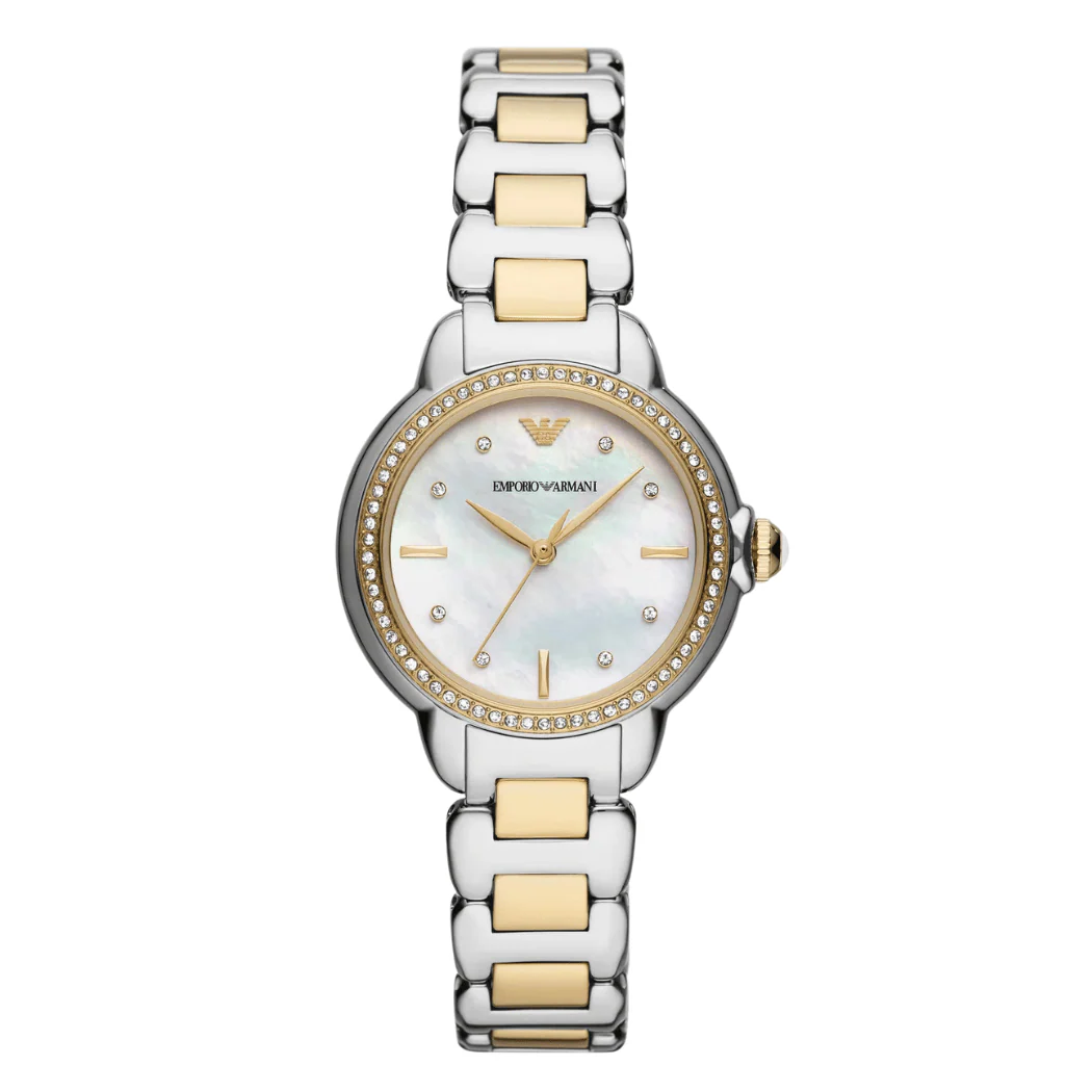 Emporio Armani Mia Two-tone Stainless Steel Mother Of Pearl Dial Quartz Watch for Ladies - AR11524