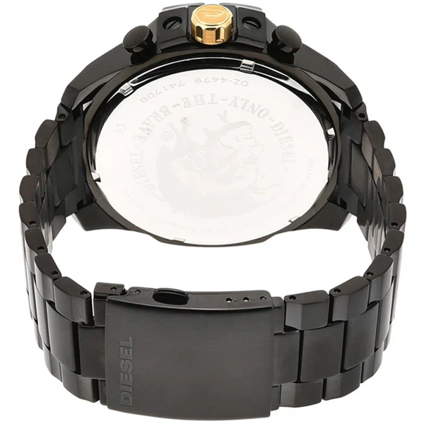 Diesel Mega Chief Black Stainless Steel Grey Dial Chronograph Quartz Watch for Gents - DZ4479 - Image 2