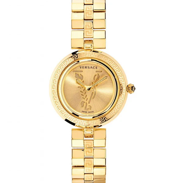 Versace Virtus Infinity Gold Stainless Steel Gold Dial Quartz Watch for Ladies - VEZ400421