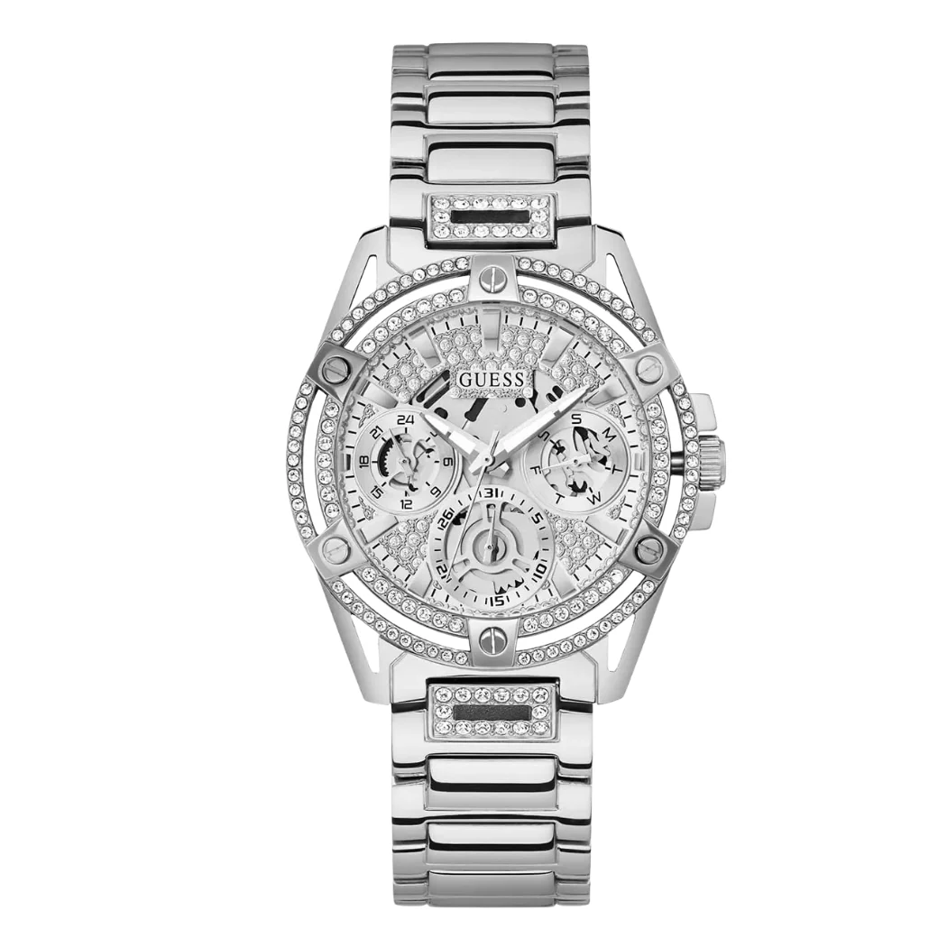 Guess Queen Silver Stainless Steel Silver Dial Quartz Watch for Ladies - GW0464L1