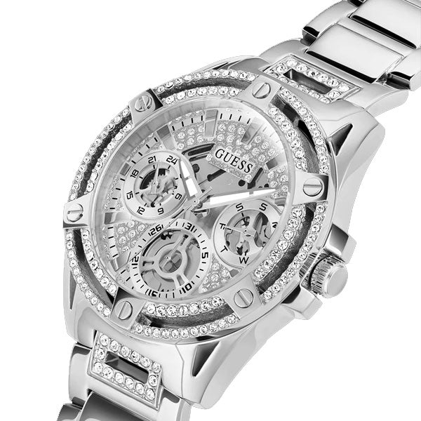 Guess Queen Silver Stainless Steel Silver Dial Quartz Watch for Ladies - GW0464L1 - Image 2