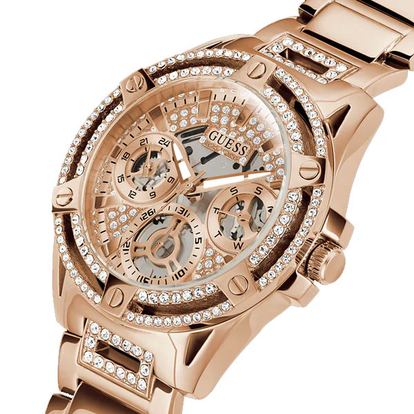 Guess Queen Rose Gold Stainless Steel Rose Gold Dial Quartz Watch for Ladies - GW0464L3 - Image 2