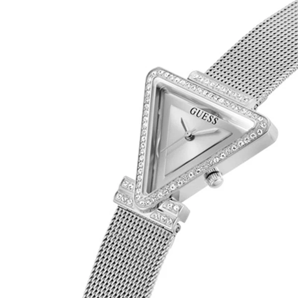 Guess Fame Silver Mesh Bracelet Silver Dial Quartz Watch for Ladies - GW0508L1 - Image 2