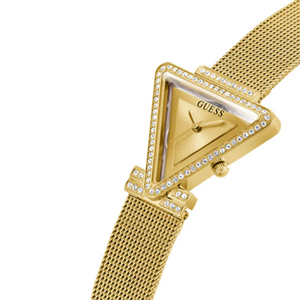 Guess Fame Gold Mesh Bracelet Gold Dial Quartz Watch for Ladies - GW0508L2 - Image 2