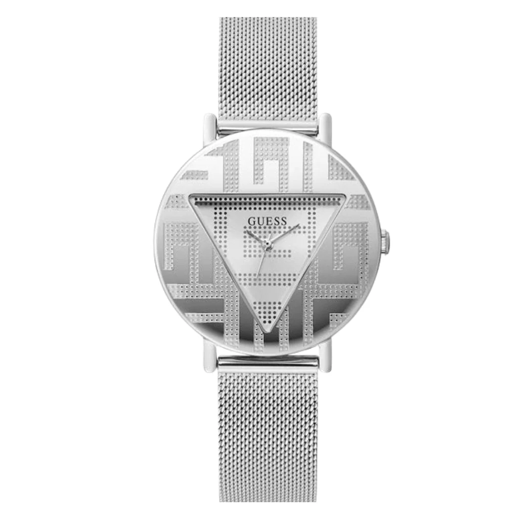 Guess Iconic Silver Mesh Bracelet Silver Dial Quartz Watch for Ladies - GW0527L1