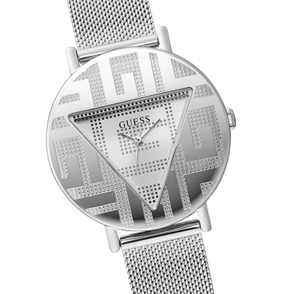 Guess Iconic Silver Mesh Bracelet Silver Dial Quartz Watch for Ladies - GW0527L1 - Image 2