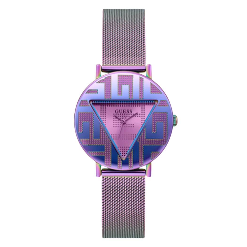Guess Iconic Multicolor Mesh Bracelet Multicolor Dial Quartz Watch for Ladies - GW0479L1