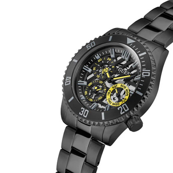 Guess Axle Black Stainless Steel Black Dial Quartz Watch for Gents - GW0488G3 - Image 2