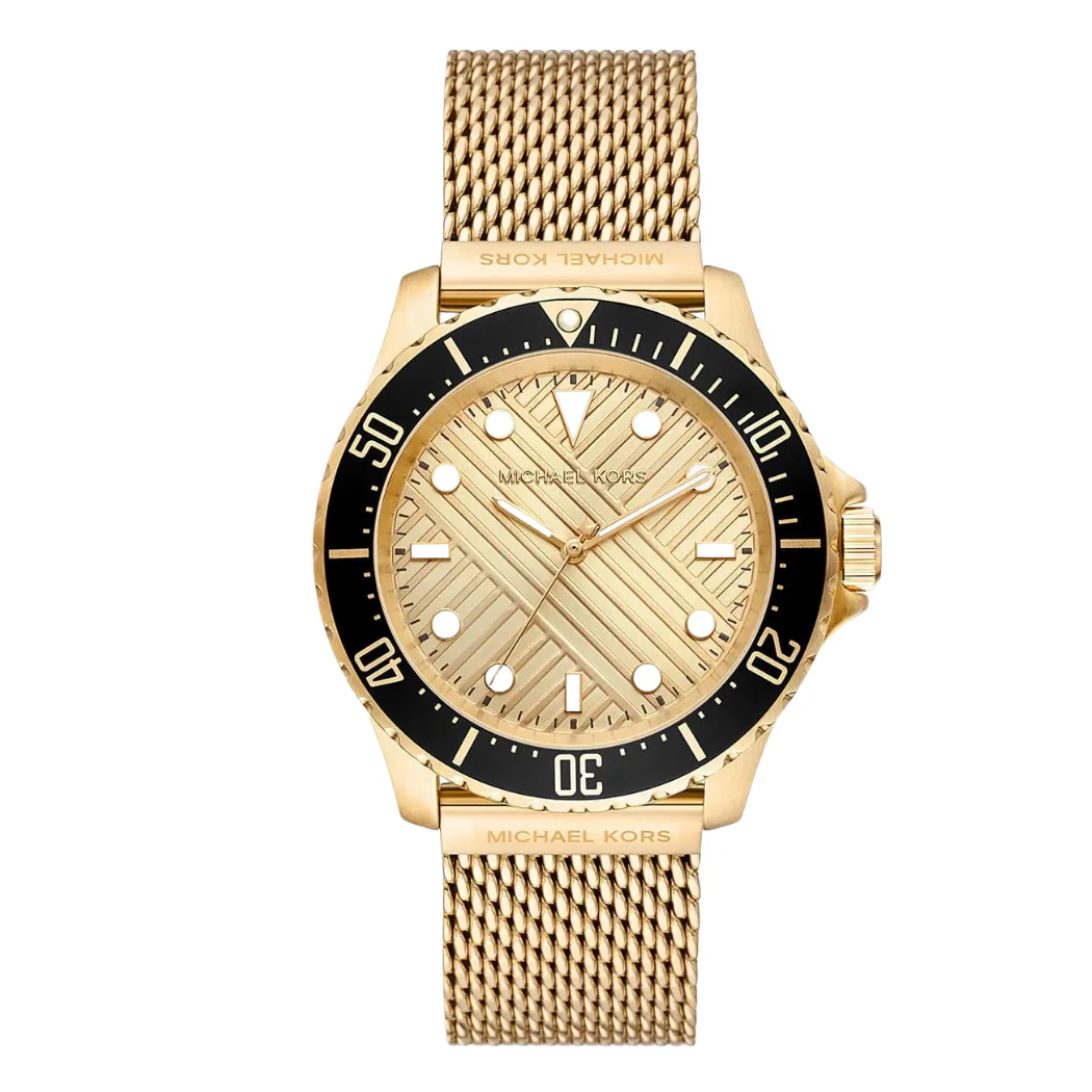Michael Kors Everest Gold Mesh Bracelet Gold Dial Quartz Watch for Gents - MK9083