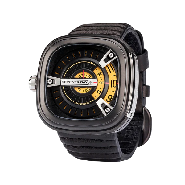 7Friday Black Leather Strap Black Dial Automatic Watch for Gents - M2/01-U073 - Image 3