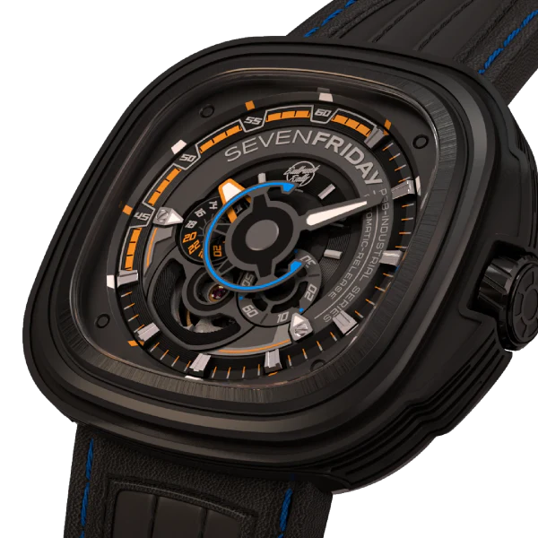 7Friday Black Leather Strap Black Dial Automatic Watch for Gents - P3B/02-X020 - Image 2