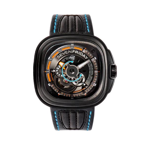 7Friday Black Leather Strap Black Dial Automatic Watch for Gents - P3B/02-X020 - Image 4