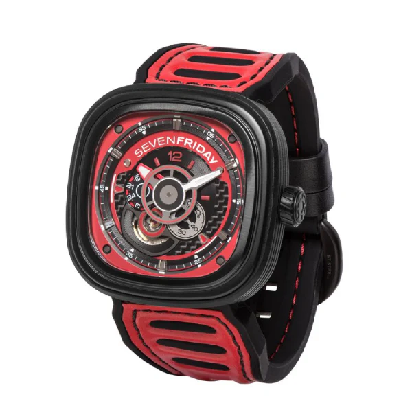 7Friday Red Silicone Strap Red Dial Automatic Watch for Gents - P3B/06-X136 - Image 3