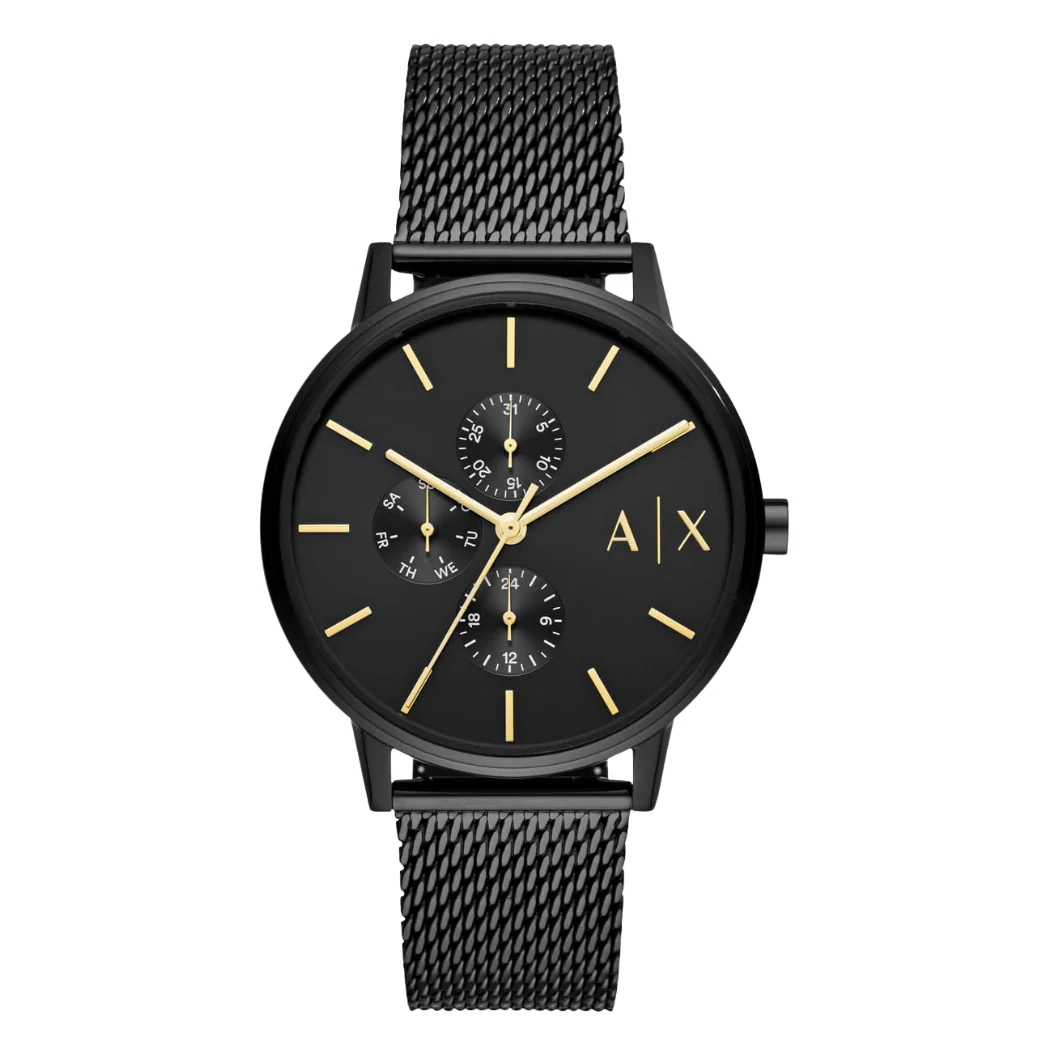 Armani Exchange Cayde Black Mesh Bracelet Black Dial Quartz Watch for Gents - AX.2716