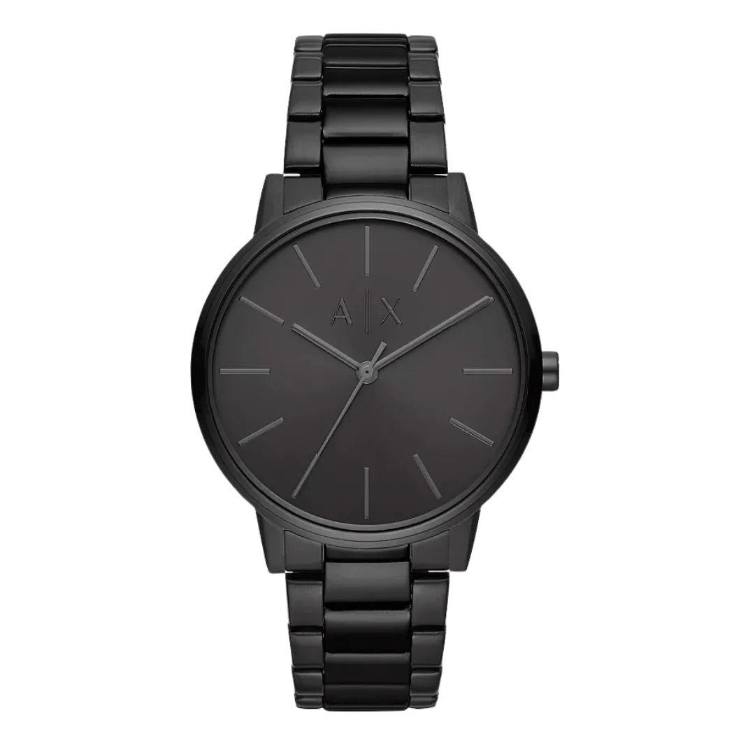 Armani Exchange Cayde Black Stainless Steel Black Dial Quartz Watch for Gents - AX2701