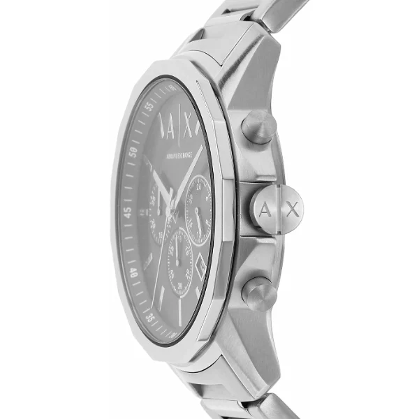 Armani Exchange Silver Stainless Steel Black Dial Chronograph Quartz Watch for Gents - AX1720 - Image 2