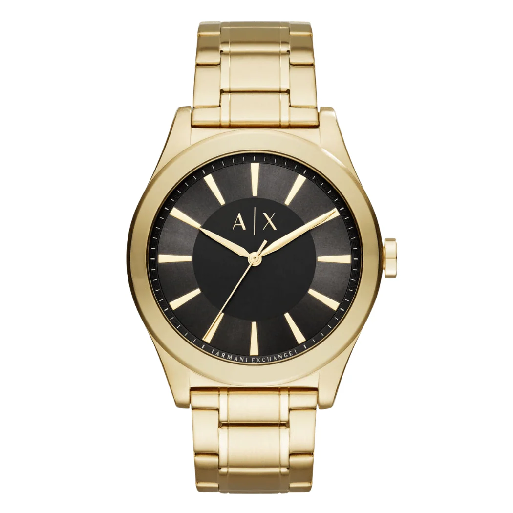 Armani Exchange Smart Gold Stainless Steel Black Dial Quartz Watch for Gents - AX2328