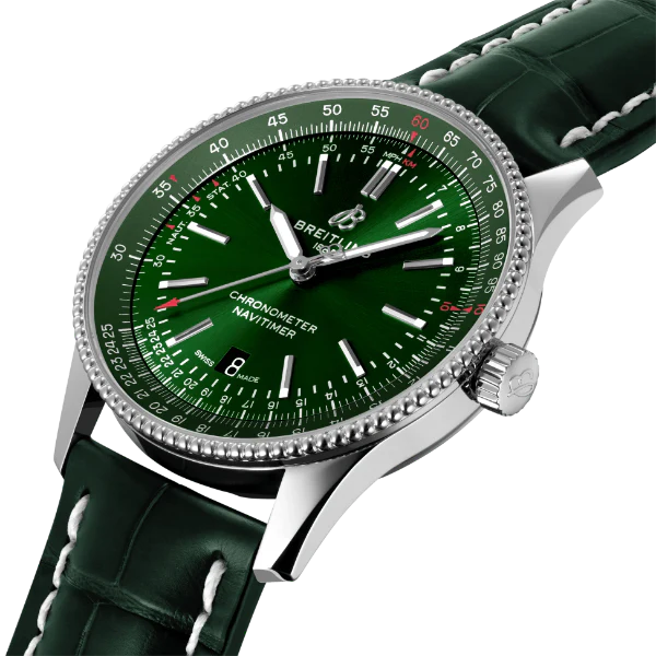 Breitling Navitimer Green Leather Strap Green Dial Automatic Watch for Gents - A17326361L1P1 - Image 2
