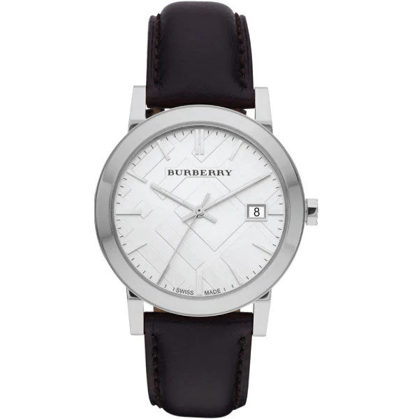 Burberry Black Leather Strap silver Dial Quartz Watch for Gents - BU9008 - Image 2