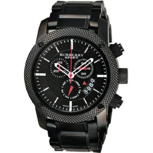 Burberry Black Stainless Steel Black Dial Chronograph Quartz Watch for Gents - BU7703