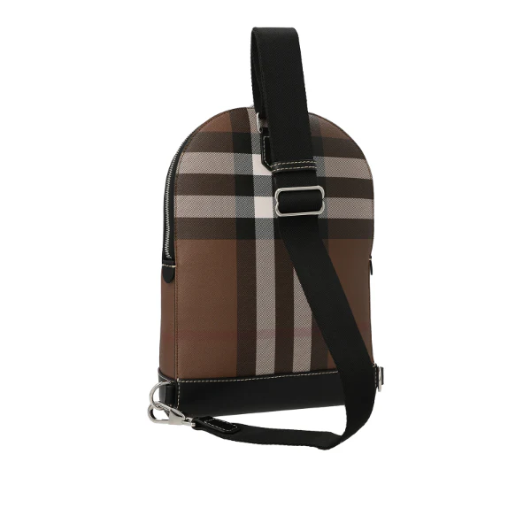 Burberry Check E-canvas and Leather Crossbody Brown Bag - 8060665 - Image 2