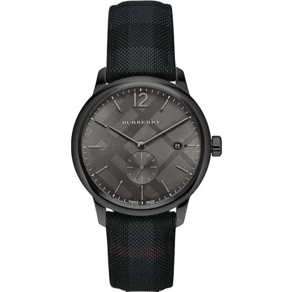 Burberry Classic Black Leather Strap Black Dial Quartz Watch for Gents - BU10010 - Image 2
