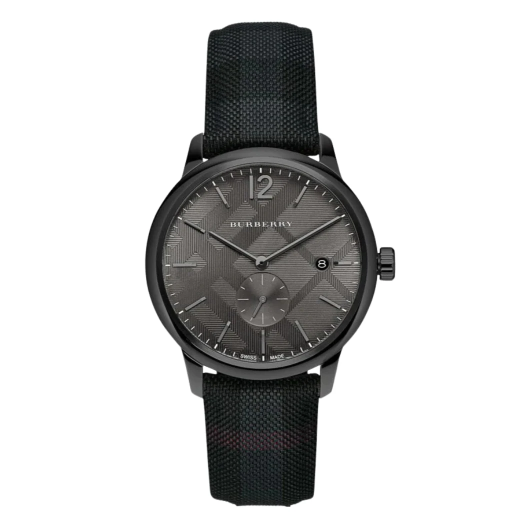 Burberry Classic Black Leather Strap Black Dial Quartz Watch for Gents - BU10010
