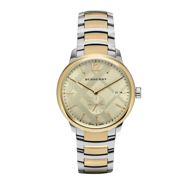 Burberry Classic Two-tone Stainless Steel Gold Dial Quartz Watch for Gents - BU10011