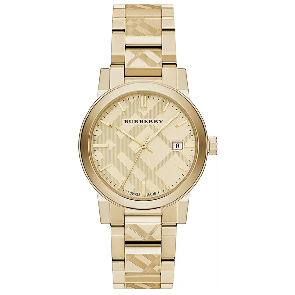 Burberry Gold Stainless Steel Gold Dial Quartz Watch for Gents - BU9038