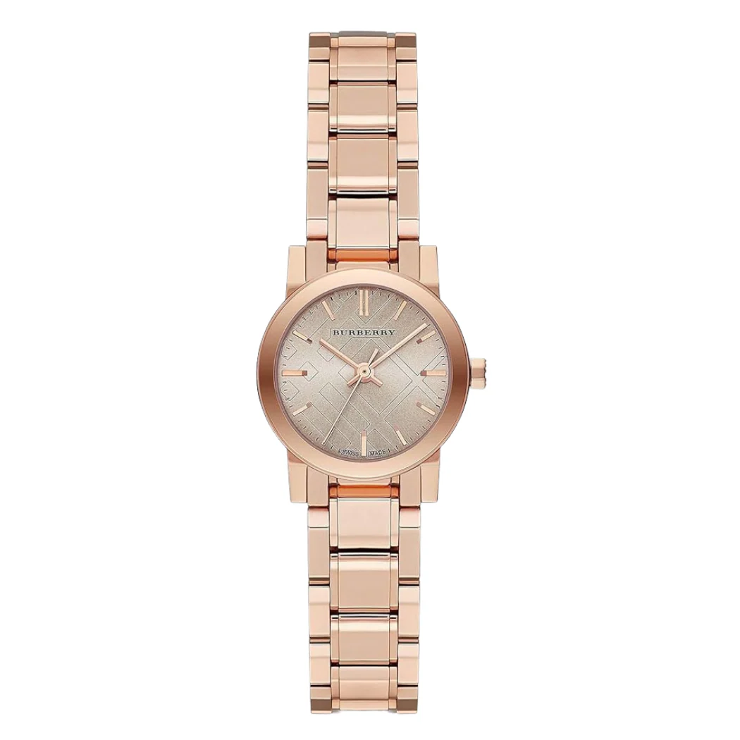 Burberry Rose Gold Stainless Steel Beige Dial Quartz Watch for Ladies - BU9228