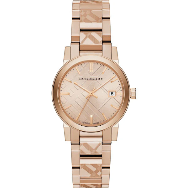 Burberry Rose Gold Stainless Steel Rose Gold Dial Quartz Watch for Ladies - BU9146