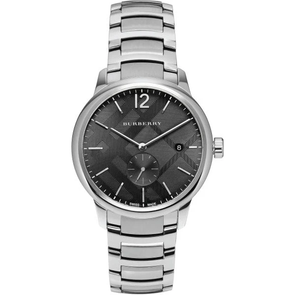 Burberry Silver Stainless Steel Black Dial Quartz Watch for Gents - BU10005 - Image 2