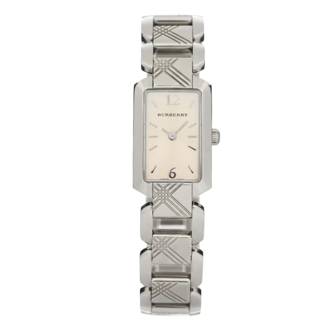 Burberry Silver Stainless Steel Cream Dial Quartz Watch for Ladies - BU4212