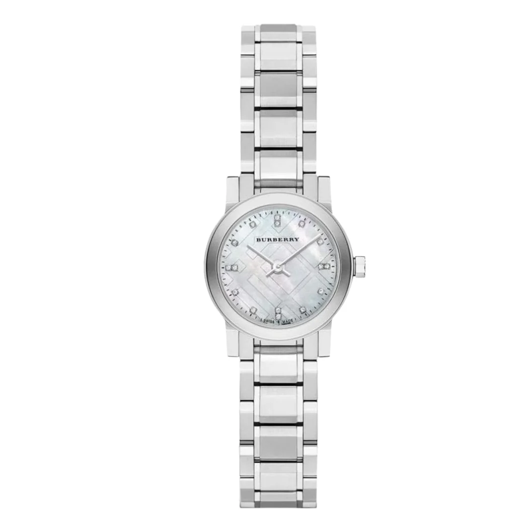 Burberry Silver Stainless Steel Mother of pearl Dial Quartz Watch for Ladies - BU9224