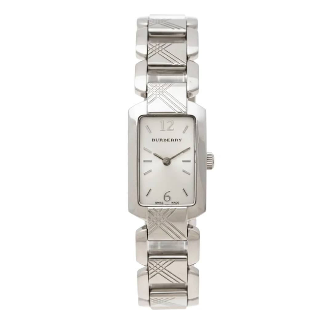 Burberry Silver Stainless Steel White Dial Quartz Watch for Ladies - BU4211