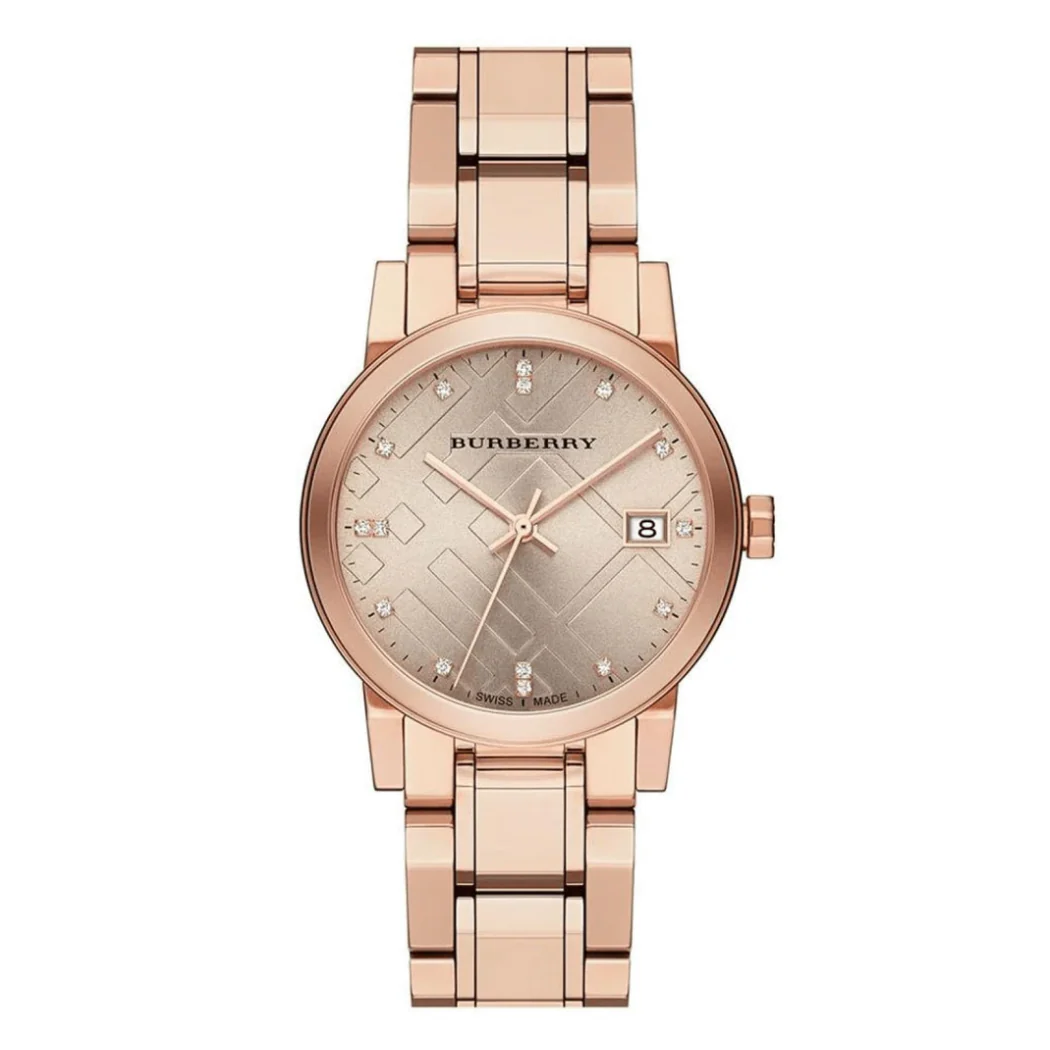 Burberry The City Rose Gold Stainless Steel Rose Gold Dial Quartz Watch for Ladies - BU9126