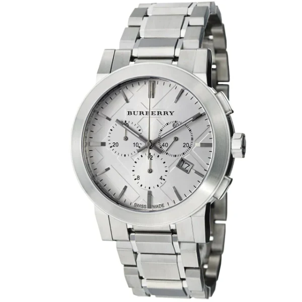 Burberry The City Silver Stainless Steel Silver Dial Chronograph Quartz Watch for Gents - BU9350 - Image 2