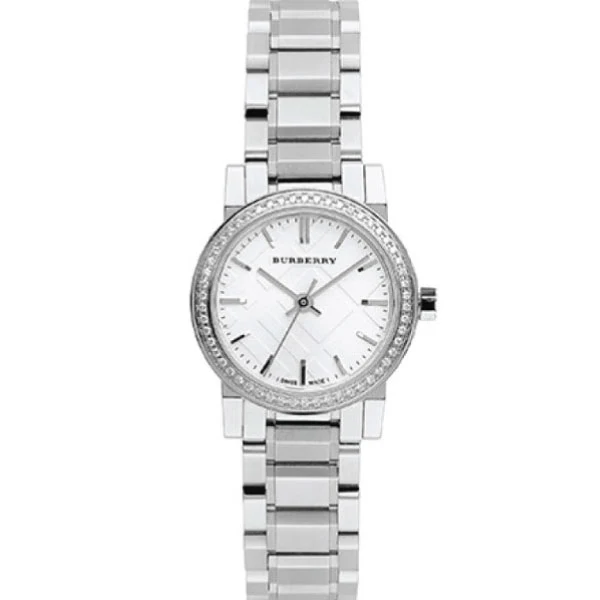 Burberry The City Silver Stainless Steel White Dial Quartz Watch for Ladies - BU9220