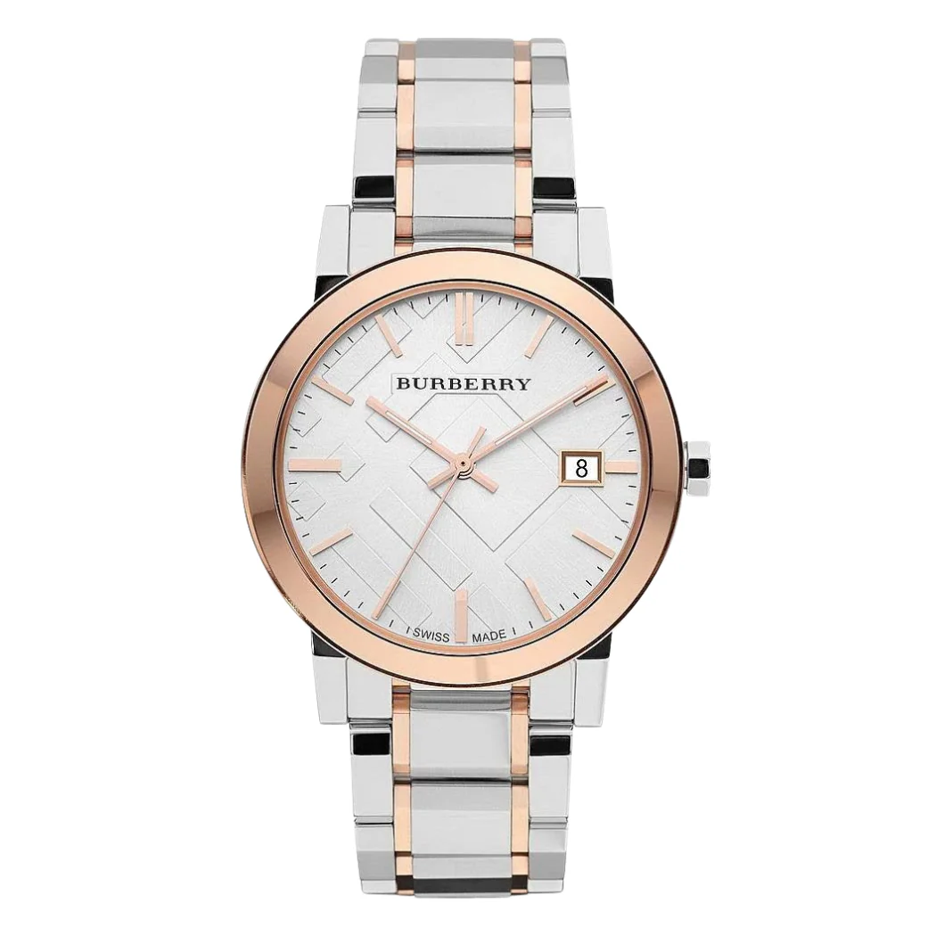 Burberry The City Two-tone Stainless Steel Silver Dial Quartz Unisex Watch - BU9006