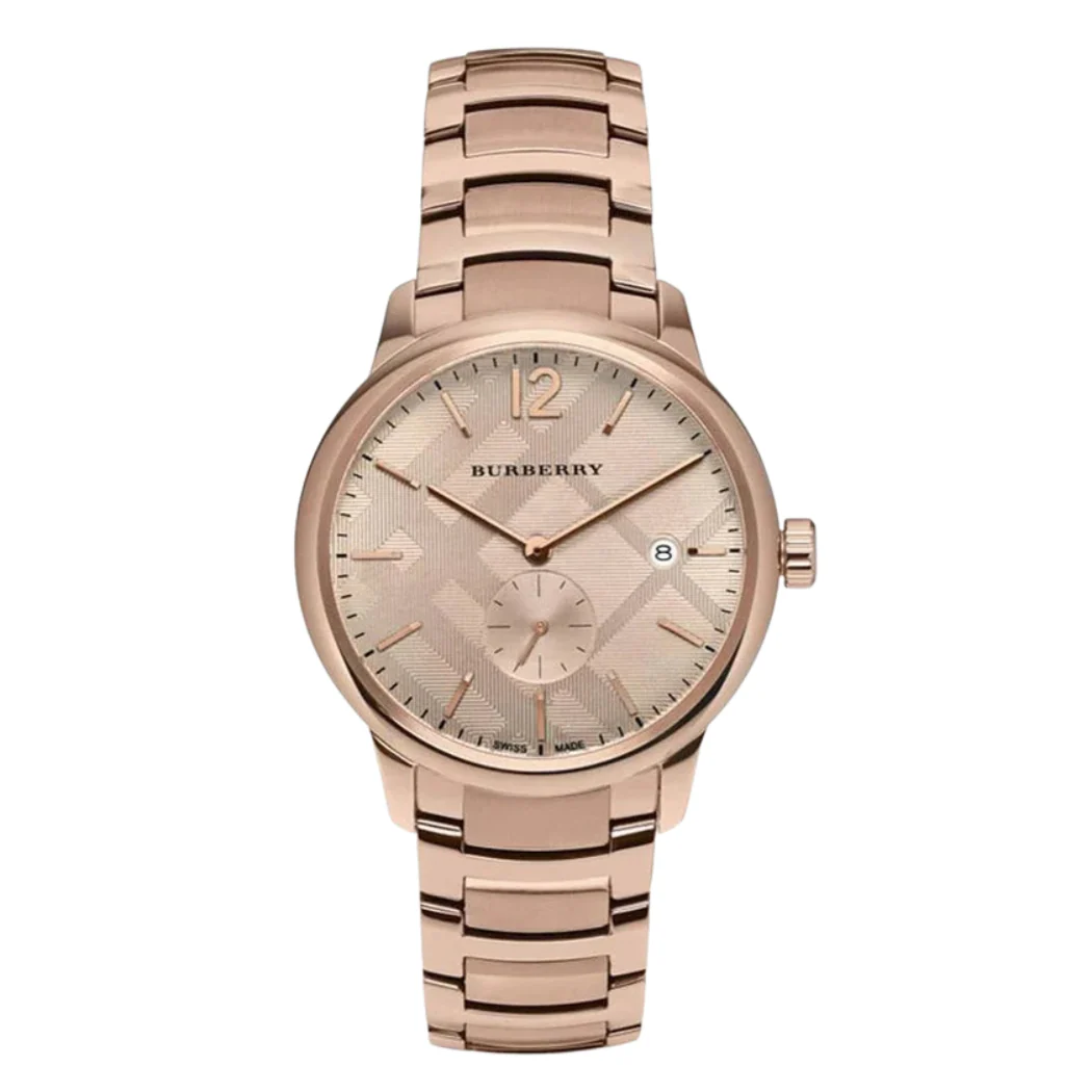 Burberry The Classic Rose gold Stainless Steel Rose Gold Dial Quartz Watch for Gents - BU10013