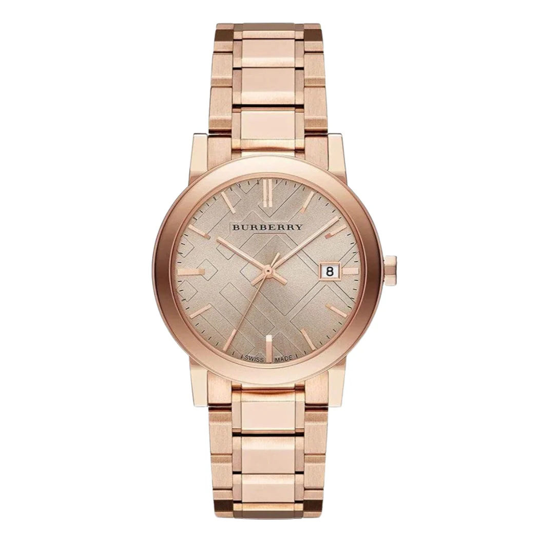 Burberry The Classic Rose gold Stainless Steel Rose Gold Dial Quartz Watch for Gents - BU10013